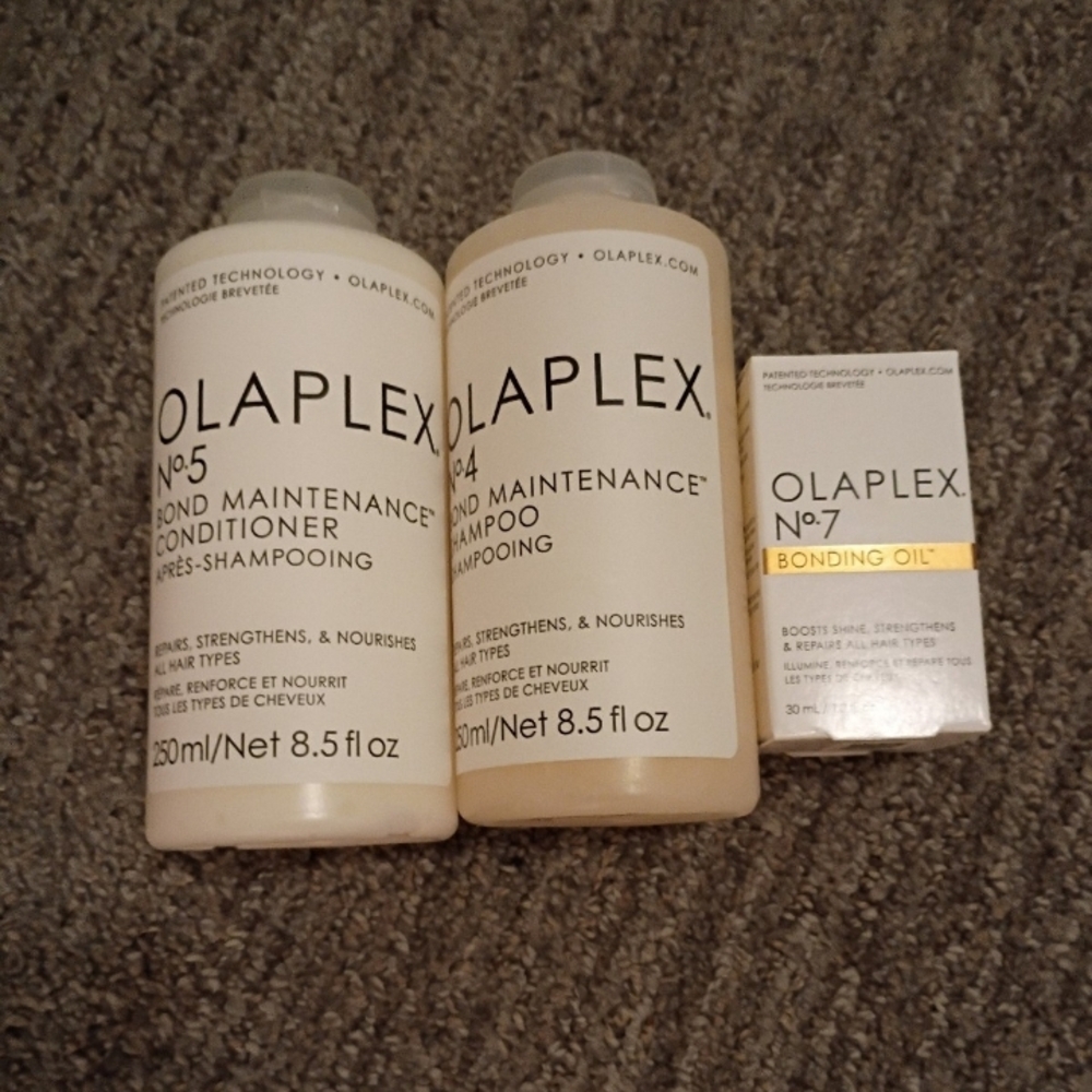 Olaplex Bundle Of 3 NEW Haircare Products: Shampoo, Conditioner And Bonding Oil